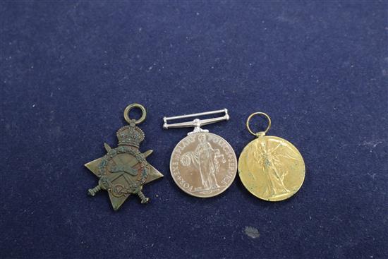 A collection of WWI police medals, sundry coins and an 18ct gold ladys watch